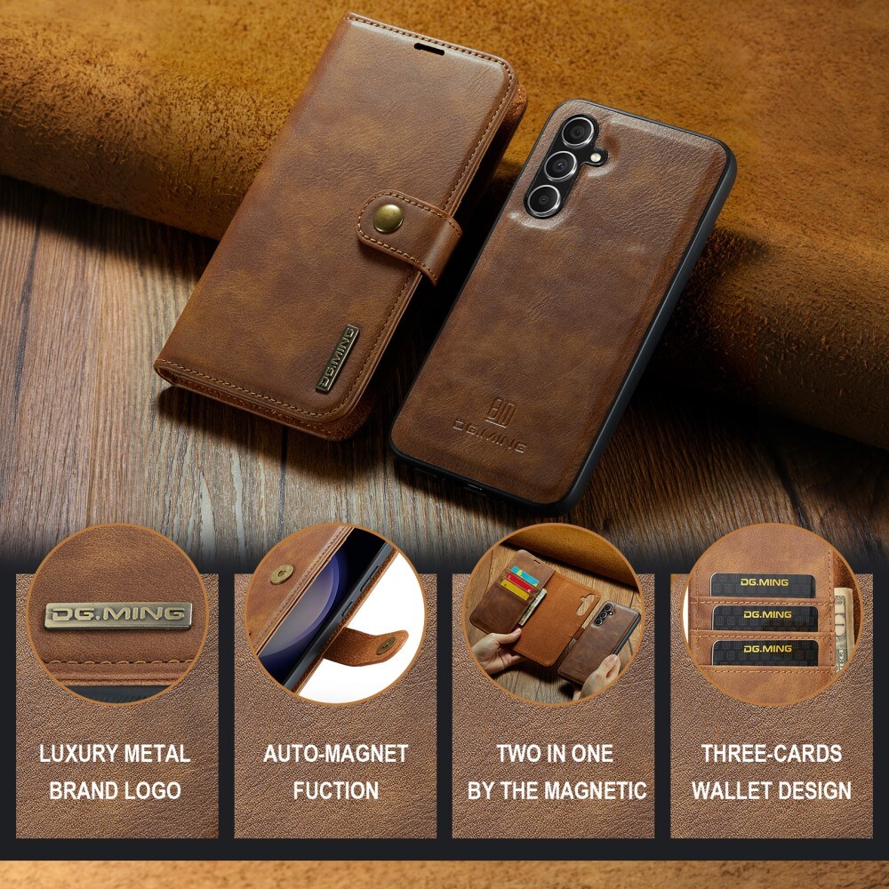 Samsung Galaxy S24 FE Pungetui med aftageligt cover, Cognac