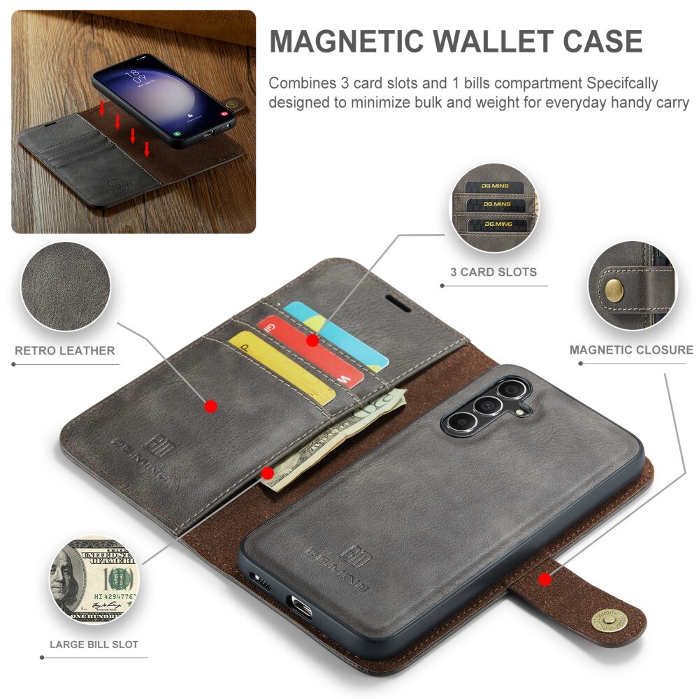 Samsung Galaxy S24 FE Pungetui med aftageligt cover, Brown