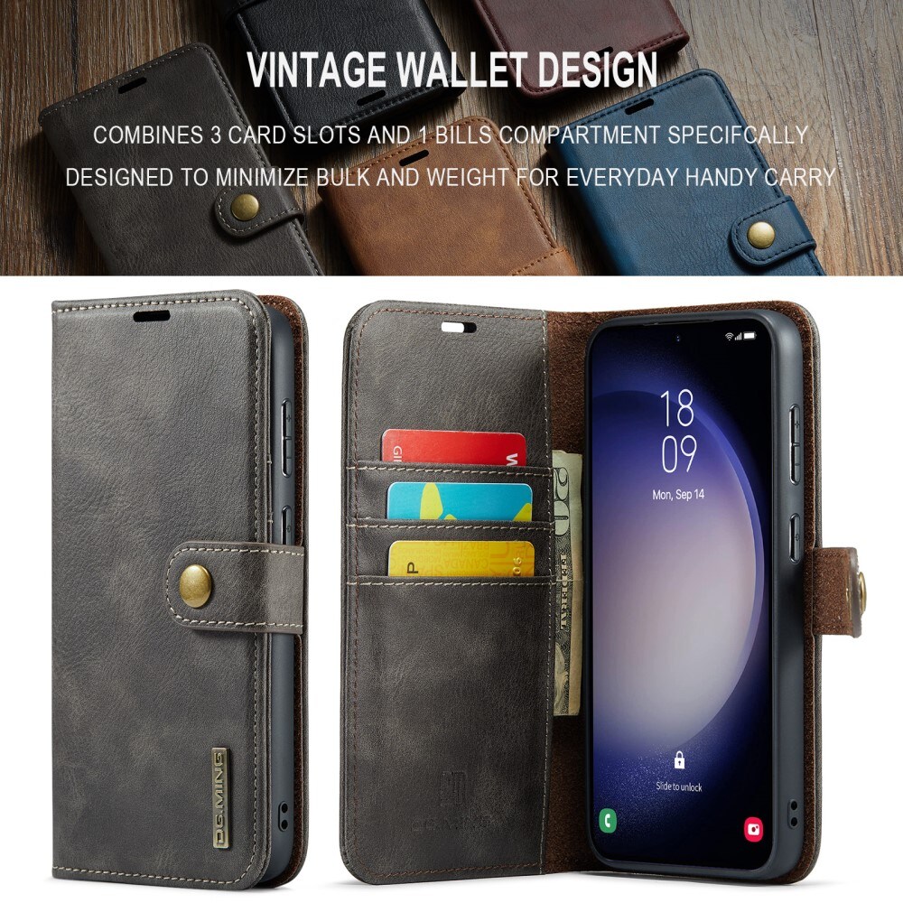 Samsung Galaxy S24 FE Pungetui med aftageligt cover, Brown