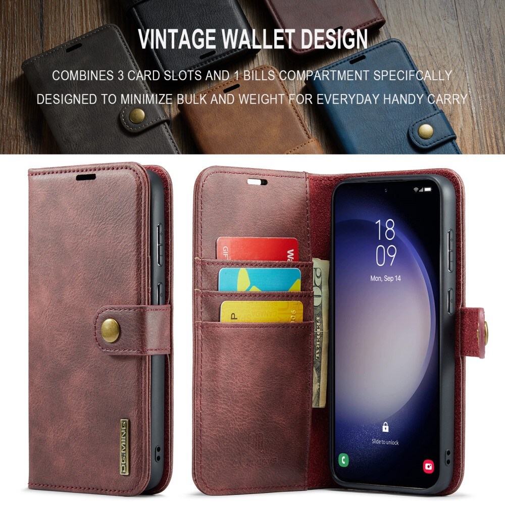Samsung Galaxy S24 FE Pungetui med aftageligt cover, Red