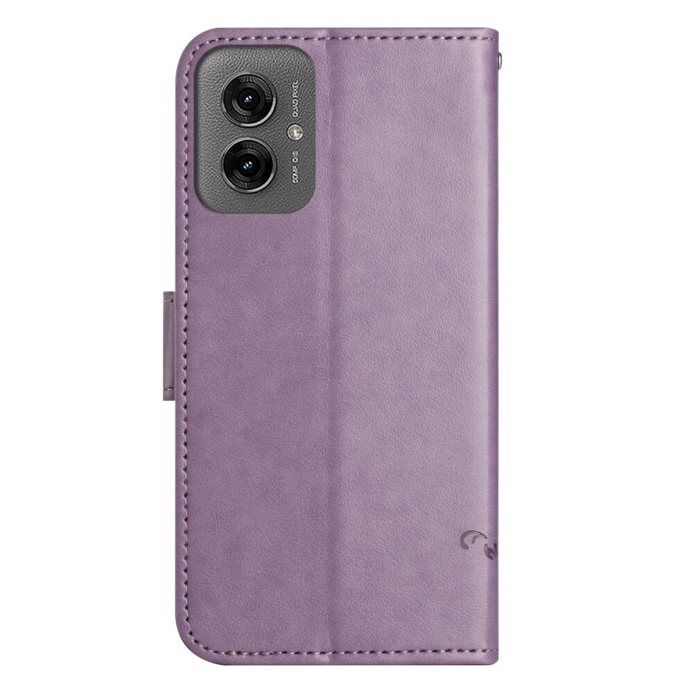 Motorola Moto G55 Mobiletui med sommerfugle, Lilla