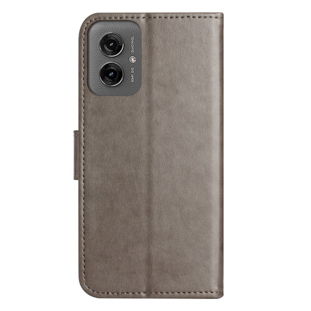 Motorola Moto G55 Mobiletui med sommerfugle, Grå