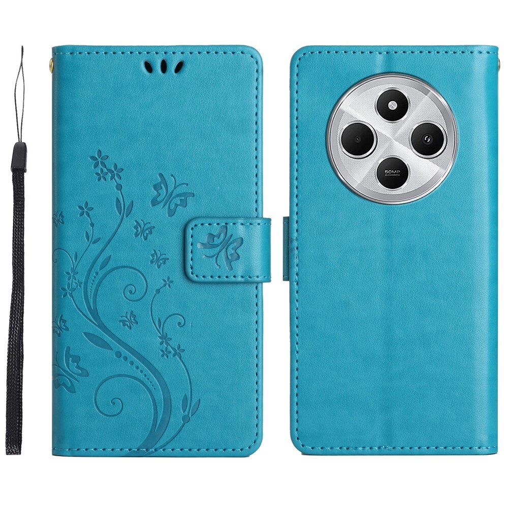Xiaomi Redmi 14C Mobiletui med sommerfugle, Blå