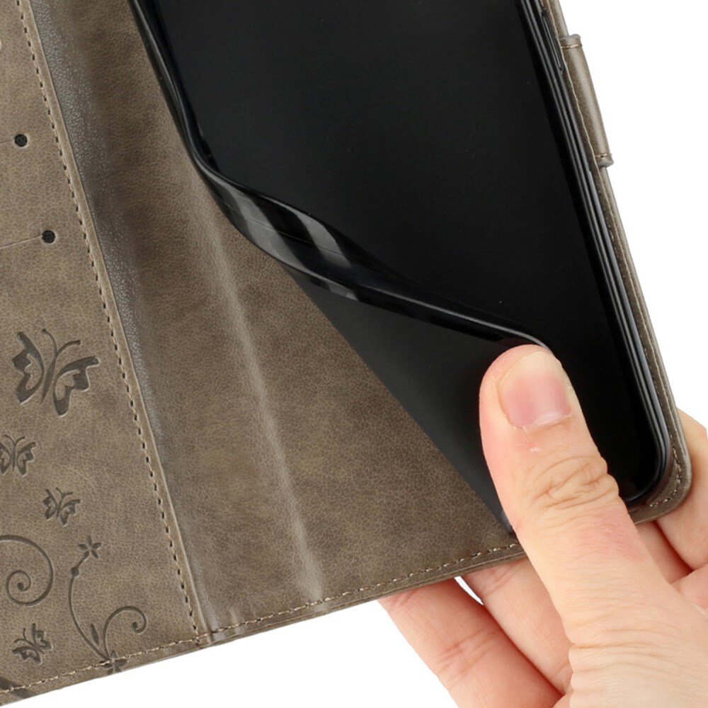 Xiaomi Redmi 14C Mobiletui med sommerfugle, Grå