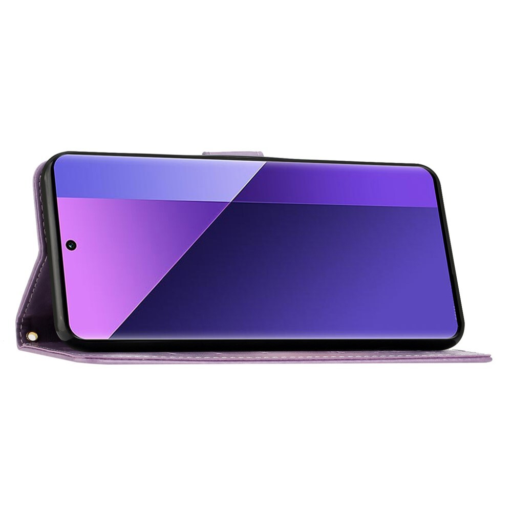 Motorola Edge 50 Neo Mobiletui med sommerfugle, Lilla