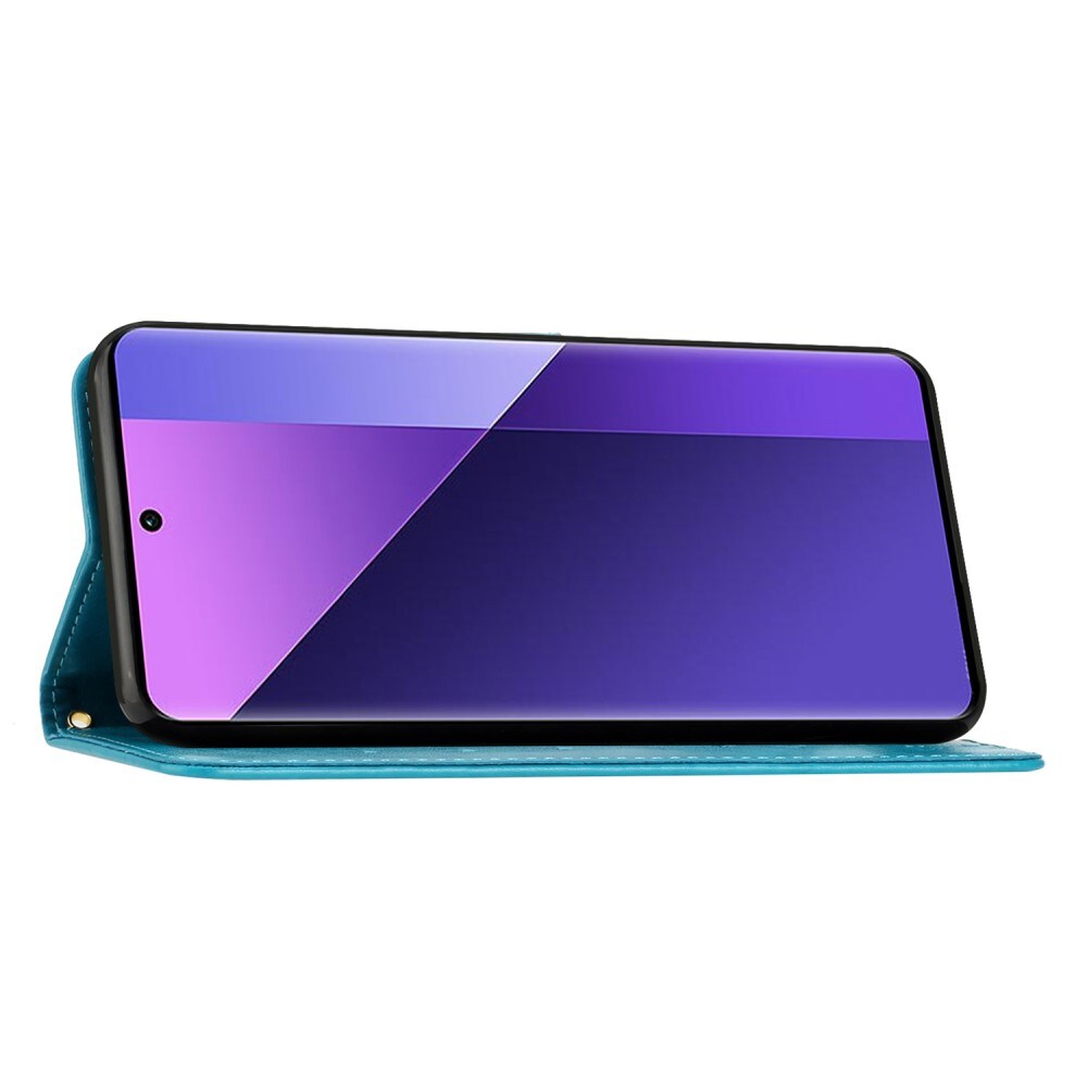 Motorola Edge 50 Neo Mobiletui med sommerfugle, Blå
