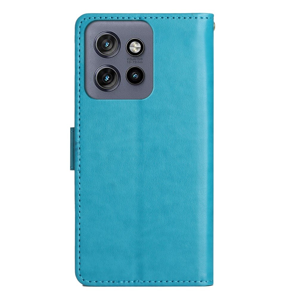 Motorola Edge 50 Neo Mobiletui med sommerfugle, Blå