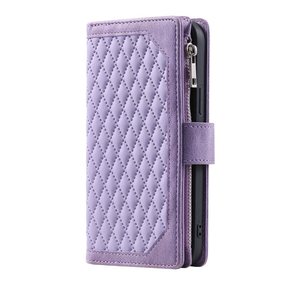 Samsung Galaxy S25 Ultra Quiltet pungtaske, Lilla