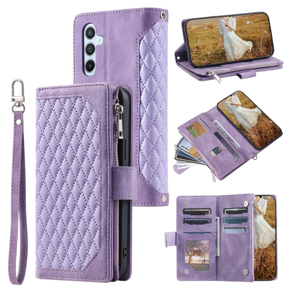 Samsung Galaxy S25 Plus Quiltet pungtaske, Lyserød