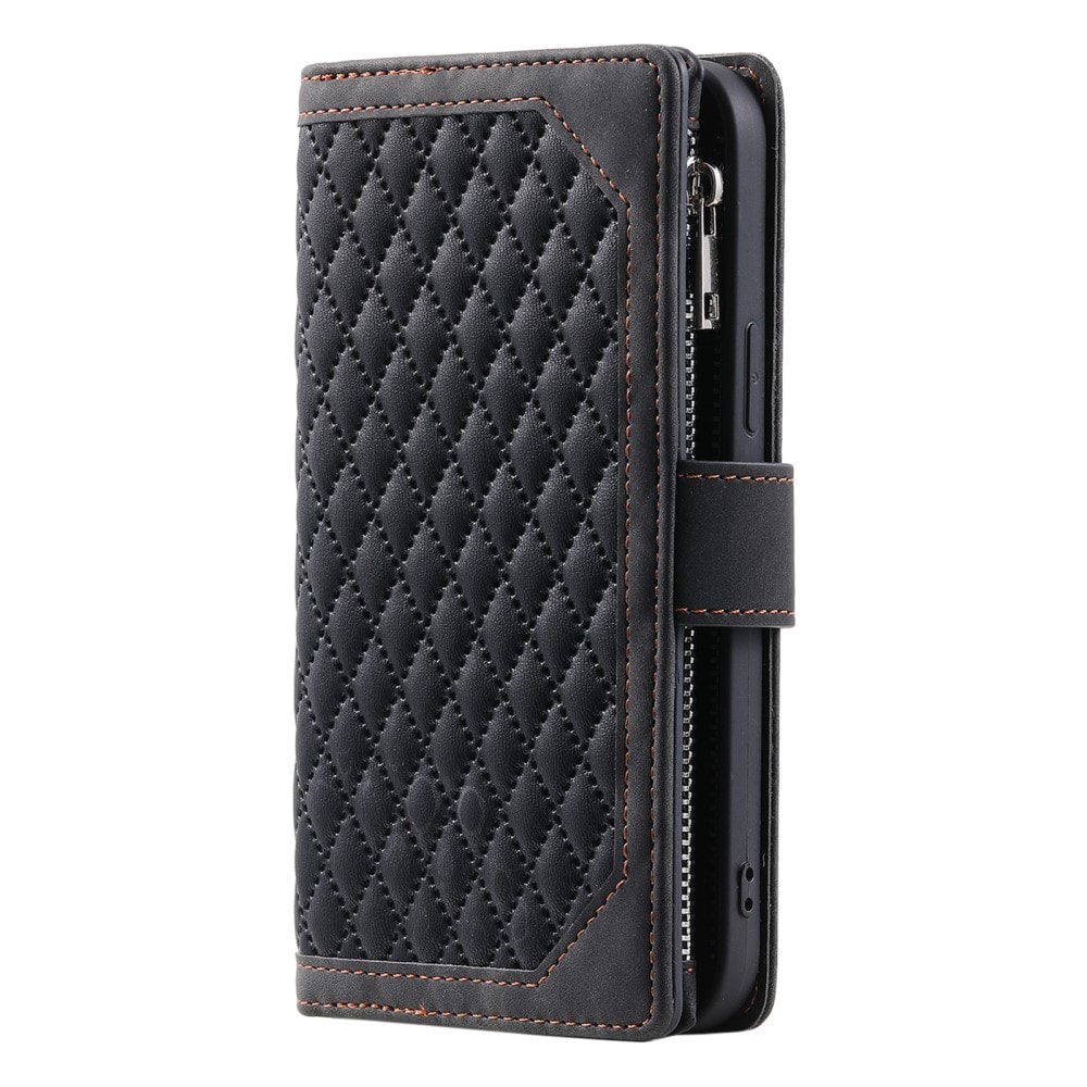 Samsung Galaxy S25 Plus Quiltet pungtaske, Sort