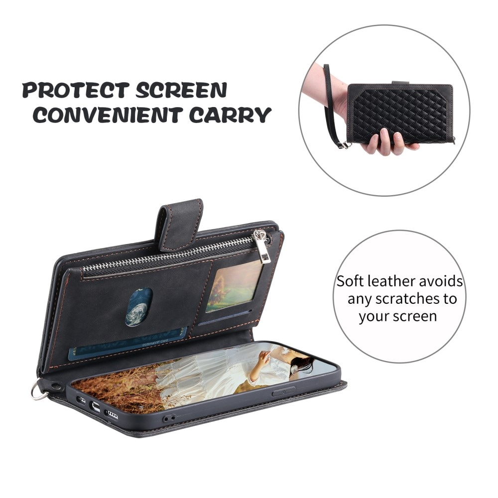 Samsung Galaxy S25 Plus Quiltet pungtaske, Sort