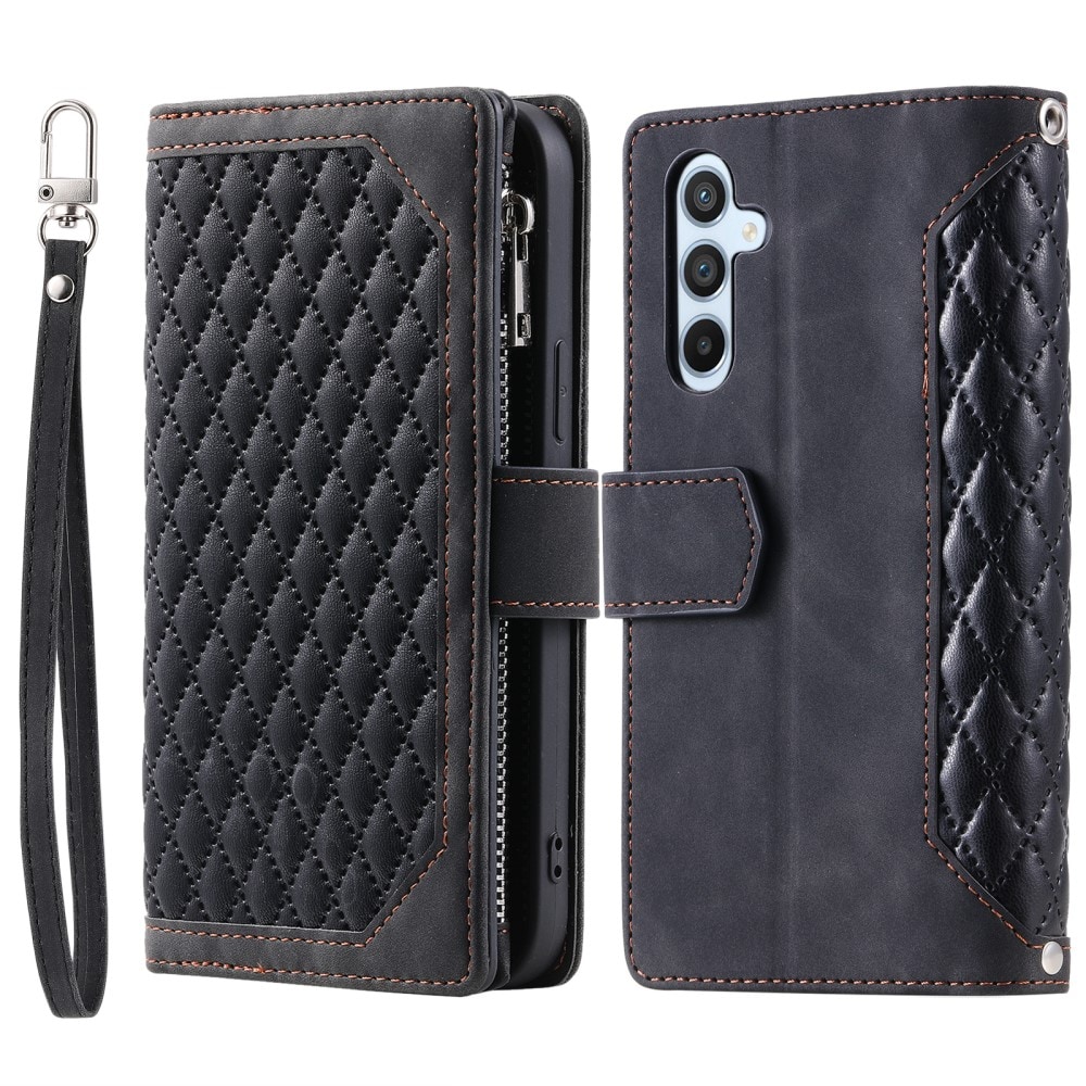 Samsung Galaxy S25 Plus Quiltet pungtaske, Sort