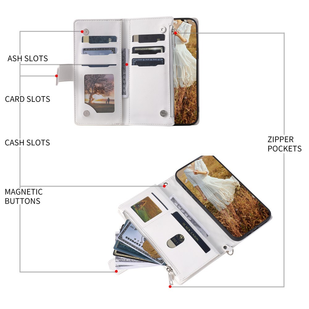Samsung Galaxy S25 Plus Quiltet pungtaske, Hvid
