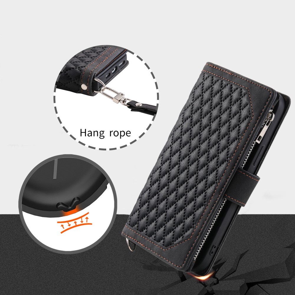 Samsung Galaxy S25 Quiltet pungtaske, Sort
