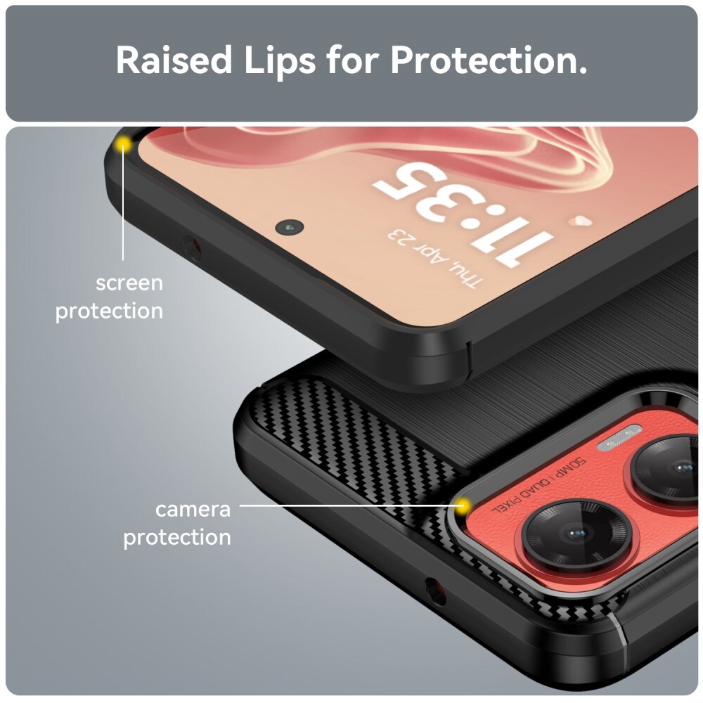 Motorola Moto G35 TPU-cover Brushed, Sort