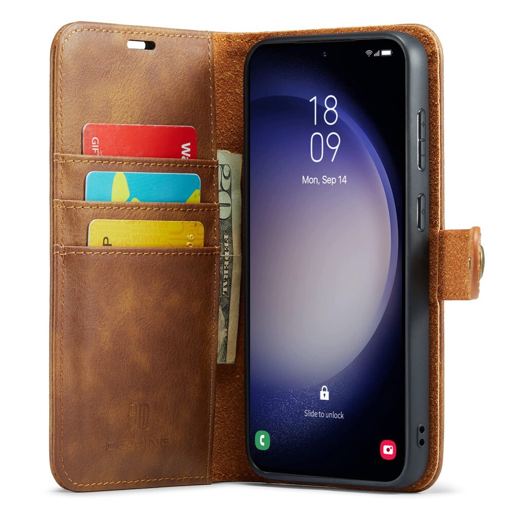 Samsung Galaxy A16 Pungetui med aftageligt cover, Cognac