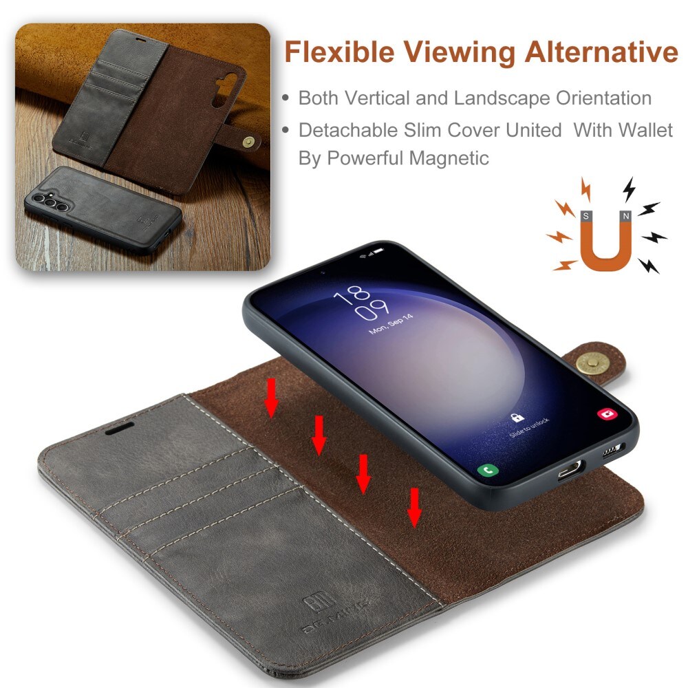Samsung Galaxy A16 Pungetui med aftageligt cover, Brown