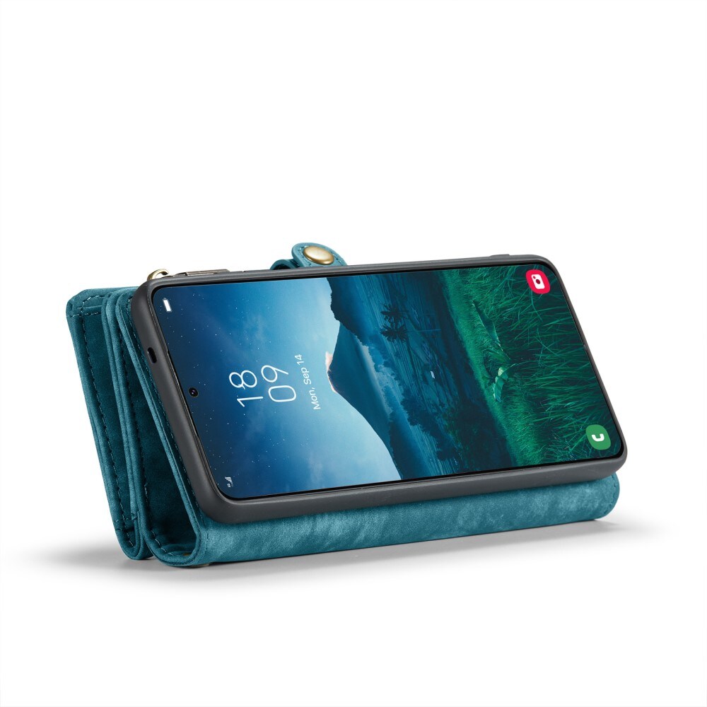 Samsung Galaxy S24 FE Rummeligt pungetui med mange kortholdere, Blå