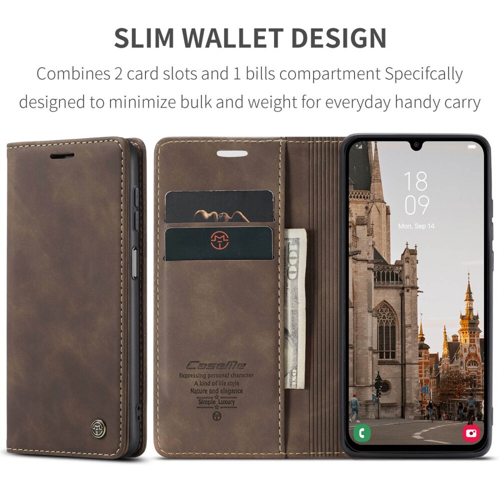 Samsung Galaxy A16 Slankt pungetui, Brun