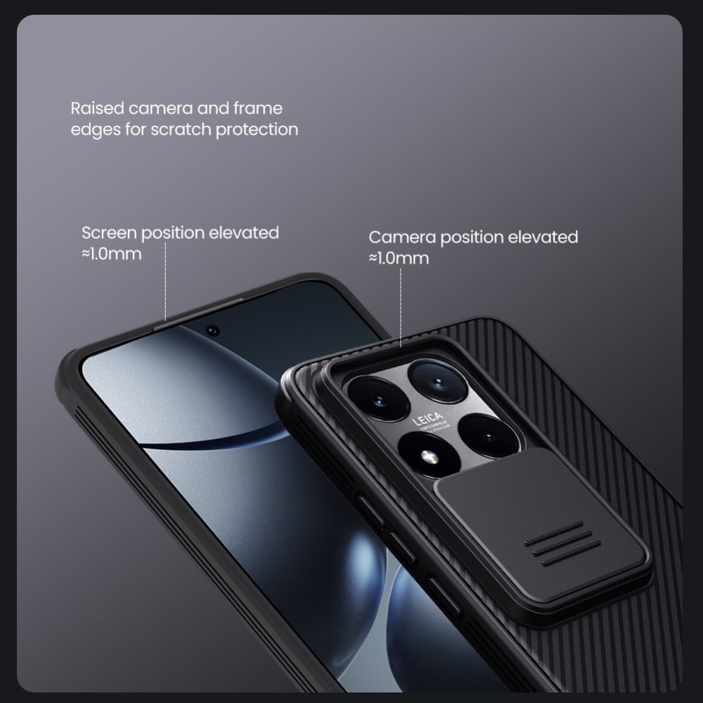 Xiaomi 14T Cover med kamerabeskyttelse - CamShield, Sort