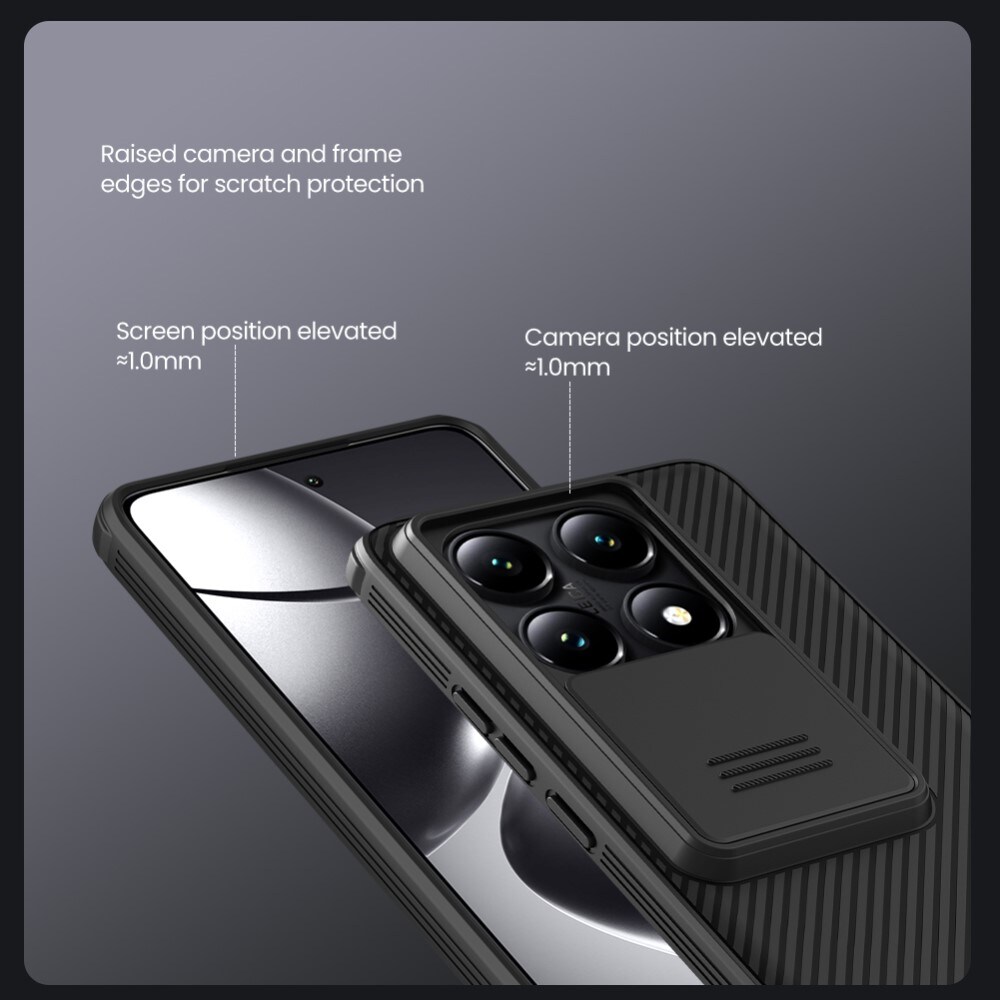 Xiaomi 14T Pro Cover med kamerabeskyttelse - CamShield, Sort