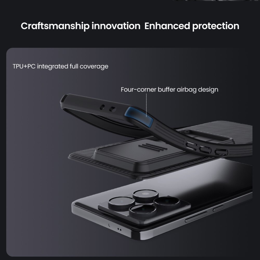Xiaomi 14T Pro Cover med kamerabeskyttelse - CamShield, Sort