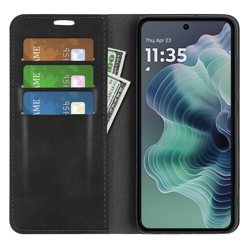 Motorola Moto G35 Slankt etui med kortholder, Sort