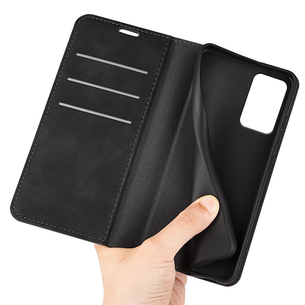 Motorola Moto G35 Slankt etui med kortholder, Sort