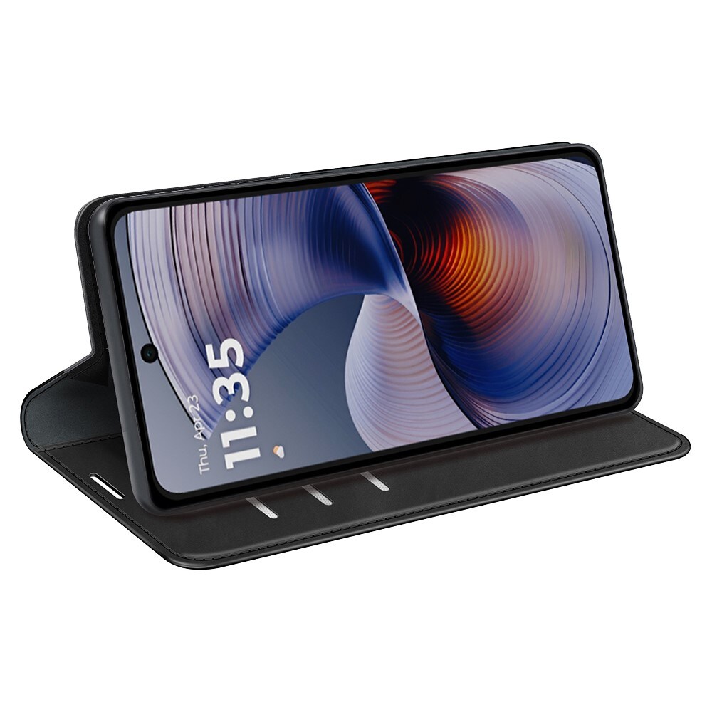 Motorola Moto G55 Slankt etui med kortholder, Sort