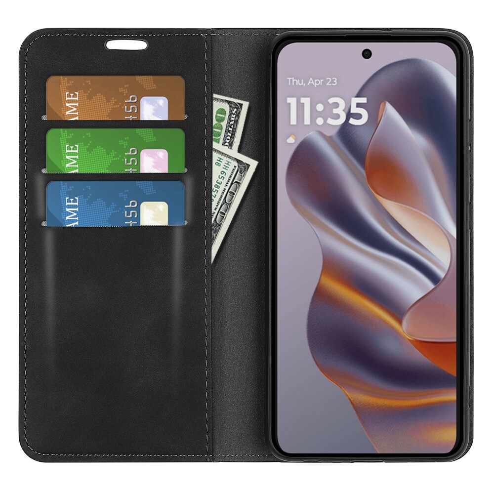 Motorola ThinkPhone 25 Slankt etui med kortholder, Sort