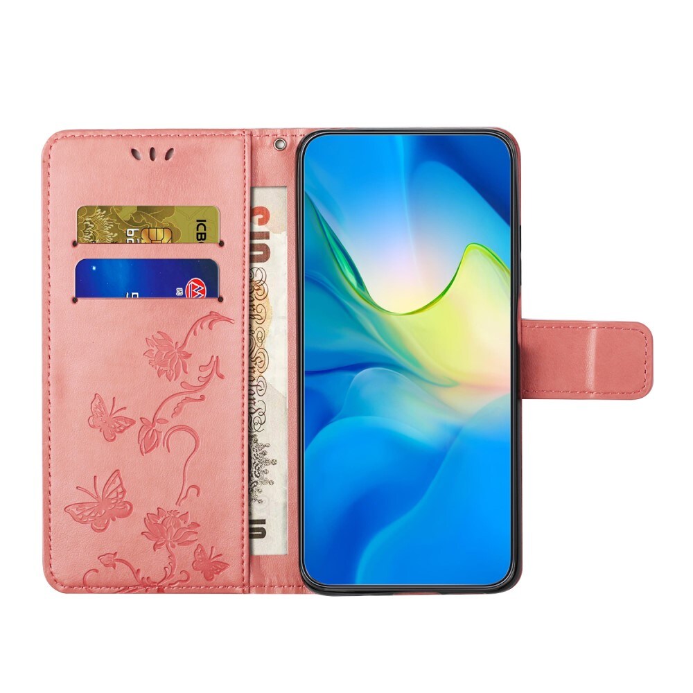 Google Pixel 9a Mobiletui med sommerfugle, Lyserød