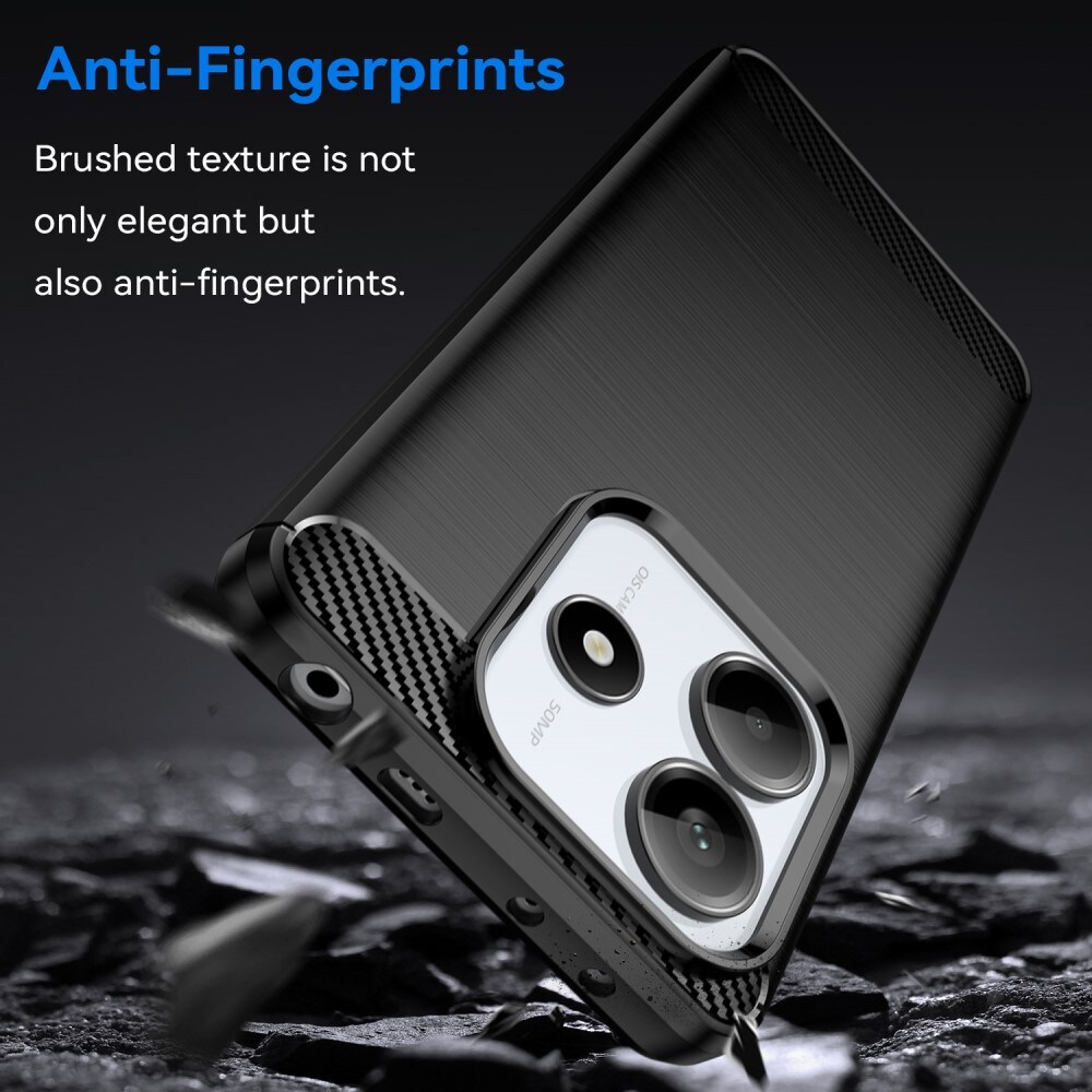 Xiaomi Redmi Note 14 5G TPU-cover Brushed, Sort