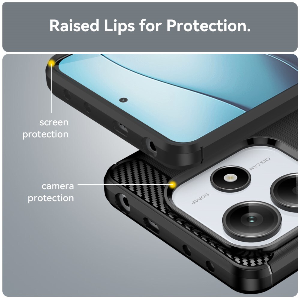 Xiaomi Redmi Note 14 5G TPU-cover Brushed, Sort