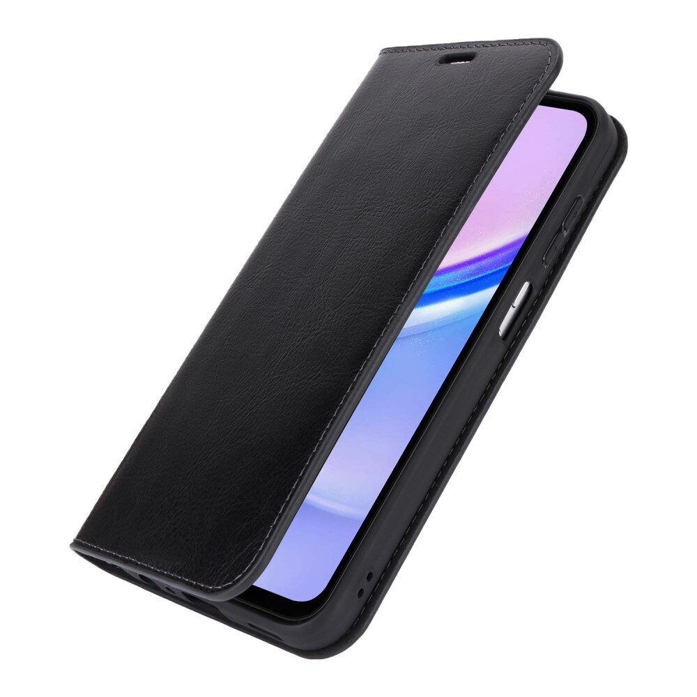 Samsung Galaxy A16 Smidigt mobiletui i ægte læder, Sort