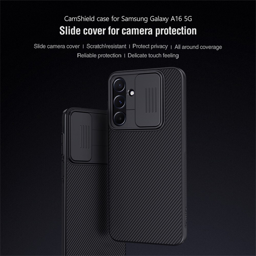 Samsung Galaxy A16 Cover med kamerabeskyttelse - CamShield, Sort