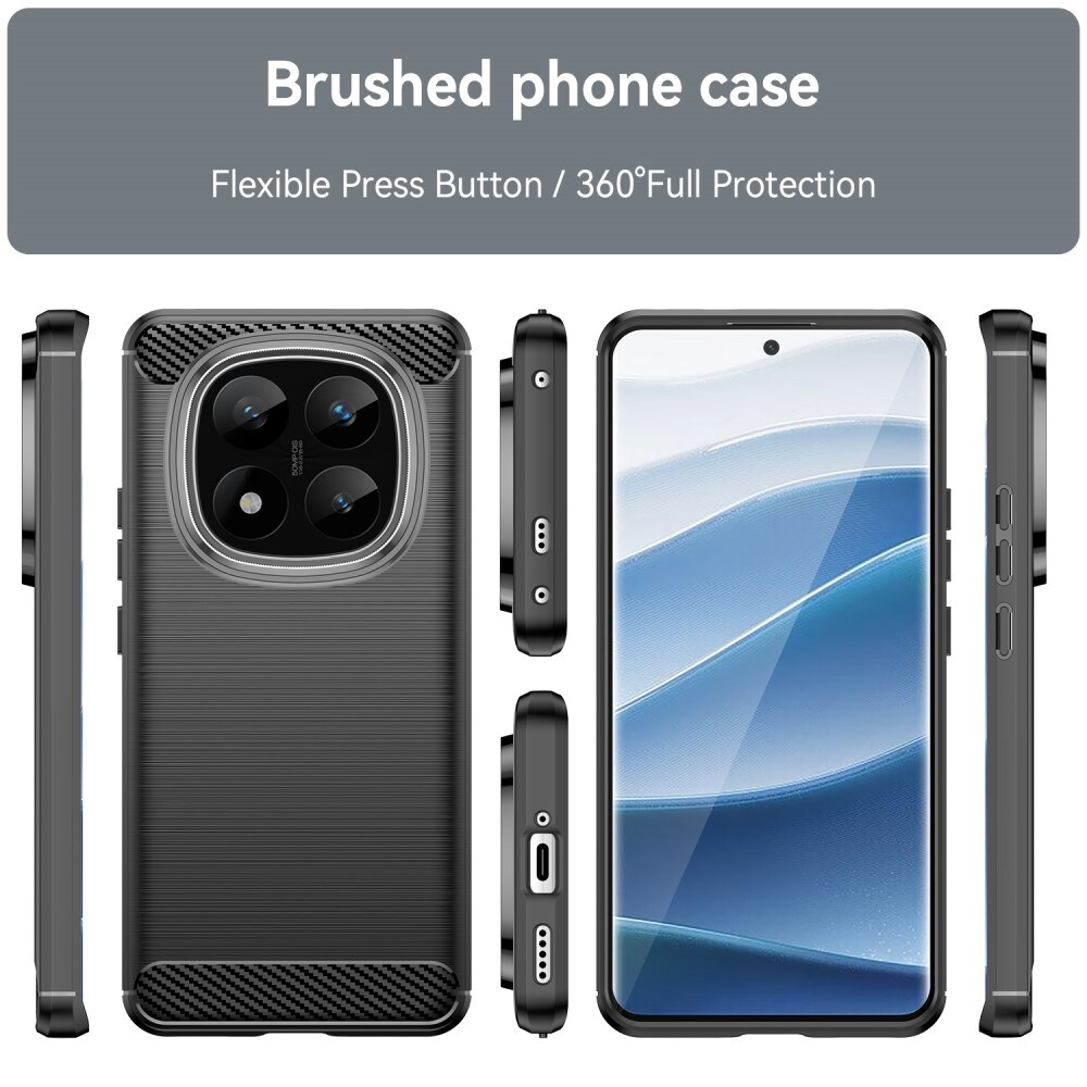 Xiaomi Redmi Note 14 Pro Plus TPU-cover Brushed, Sort