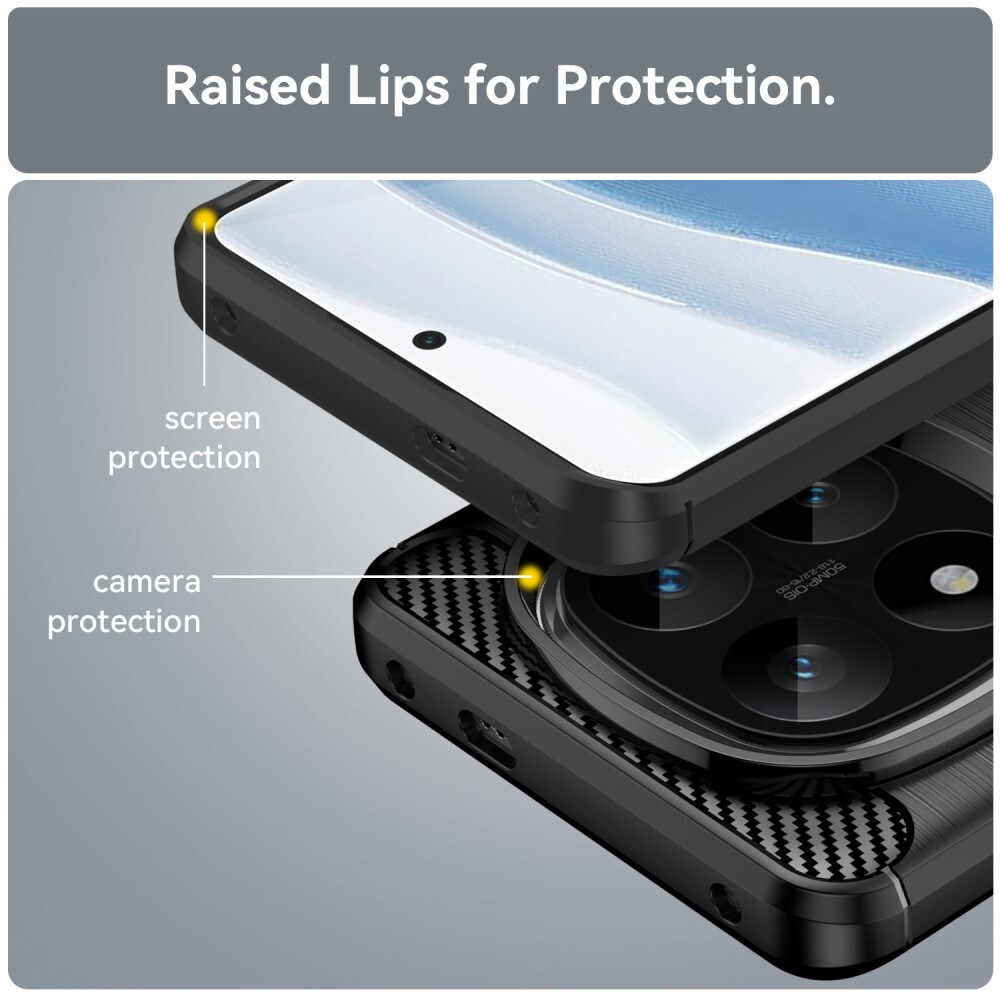 Xiaomi Redmi Note 14 Pro Plus TPU-cover Brushed, Sort