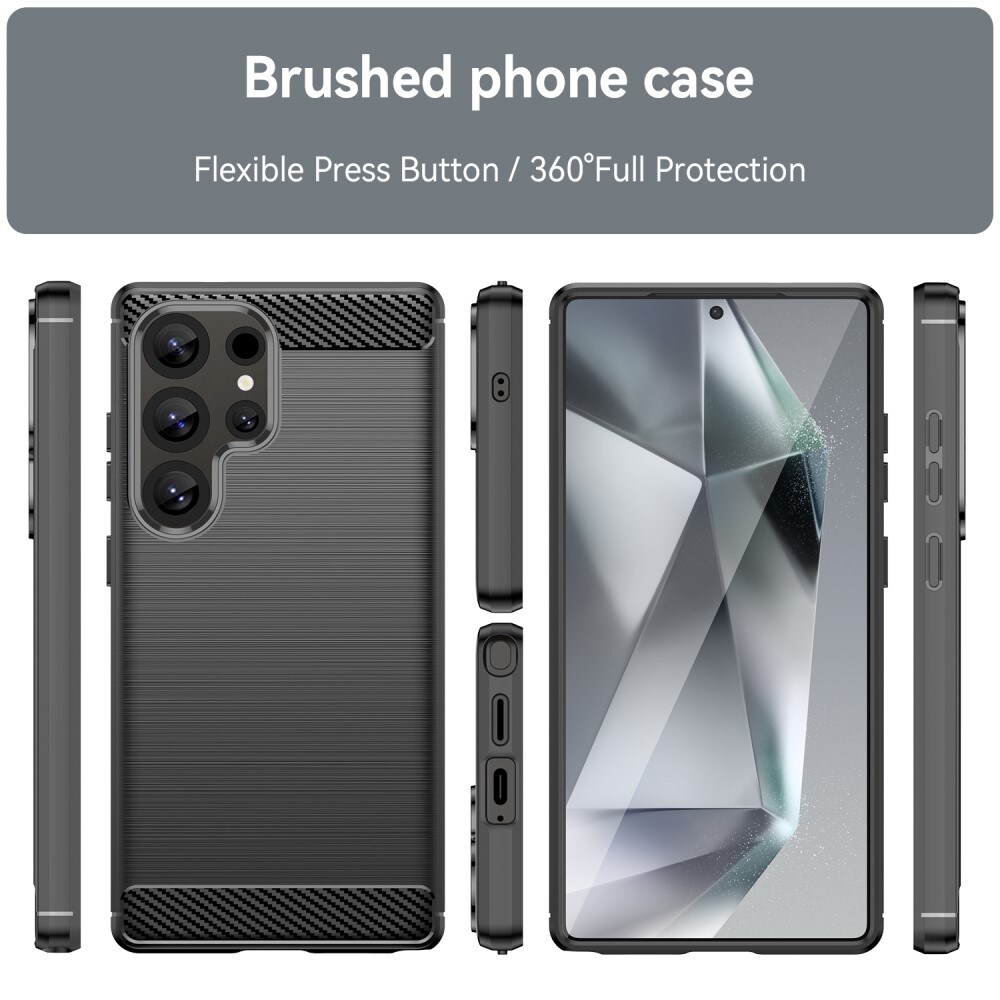 Samsung Galaxy S25 Ultra TPU-cover Brushed, Sort