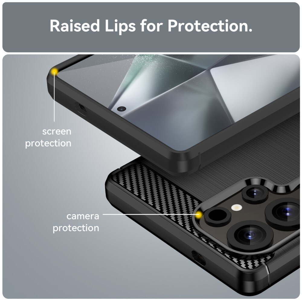 Samsung Galaxy S25 Ultra TPU-cover Brushed, Sort