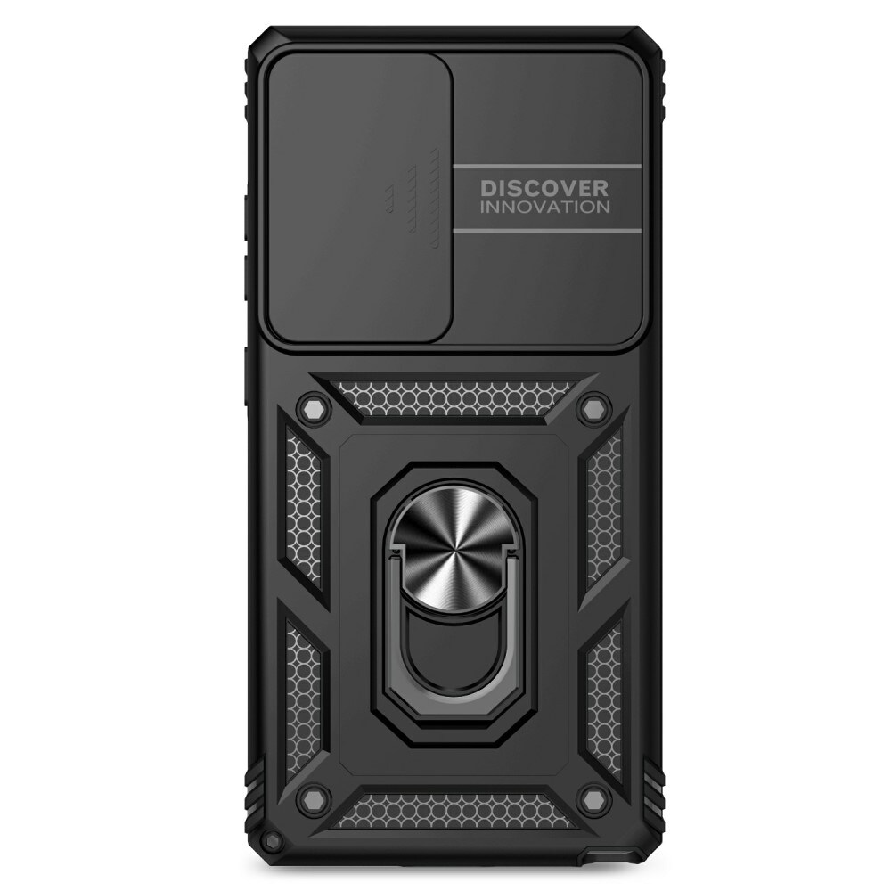 Samsung Galaxy S25 Ultra Cover med kamerabeskyttelse & fingerring, Sort