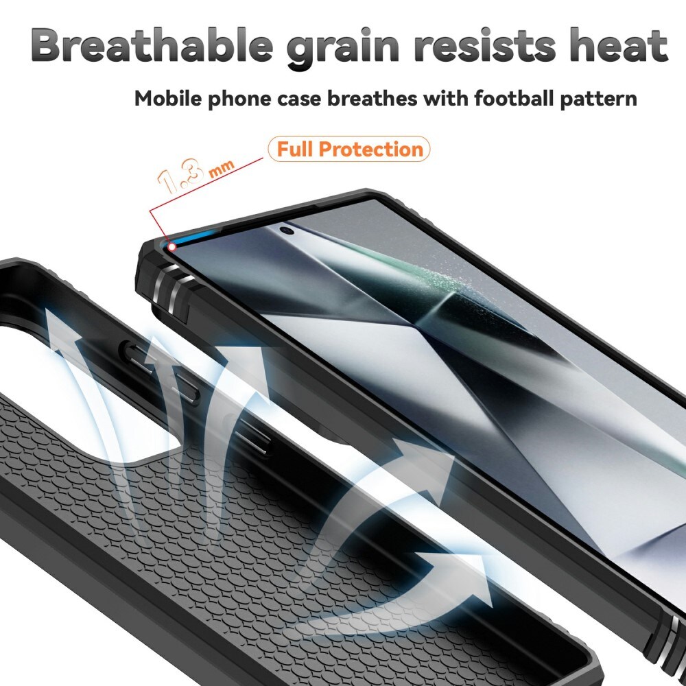 Samsung Galaxy S25 Ultra Cover med kamerabeskyttelse & fingerring, Sort