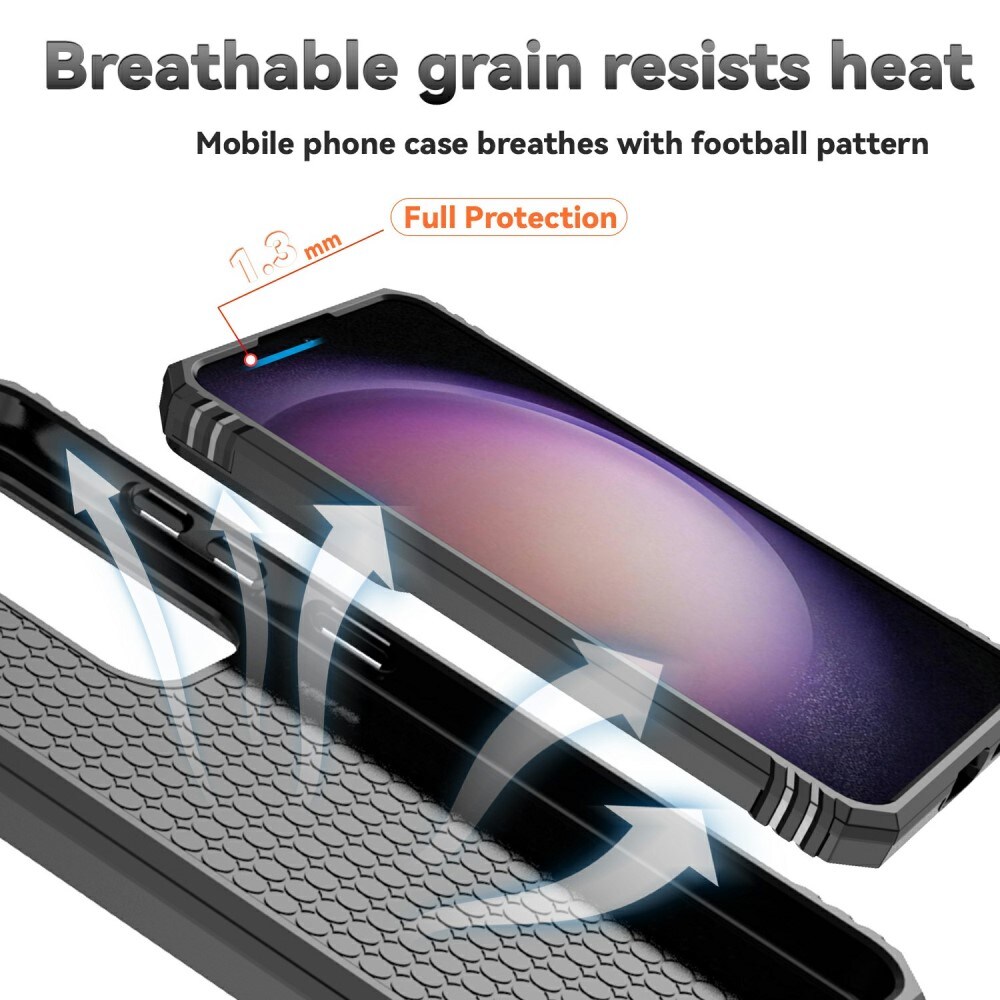 Samsung Galaxy S25 Cover med kamerabeskyttelse & fingerring, Sort