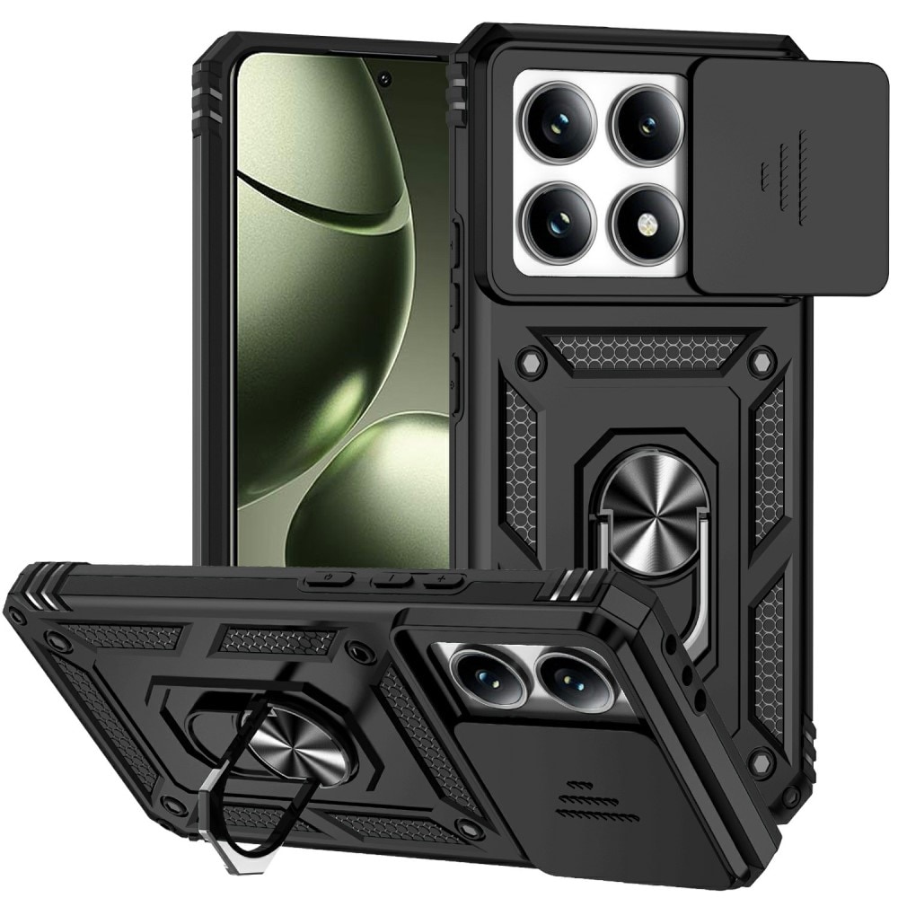 Xiaomi 14T Cover med kamerabeskyttelse & fingerring, Sort