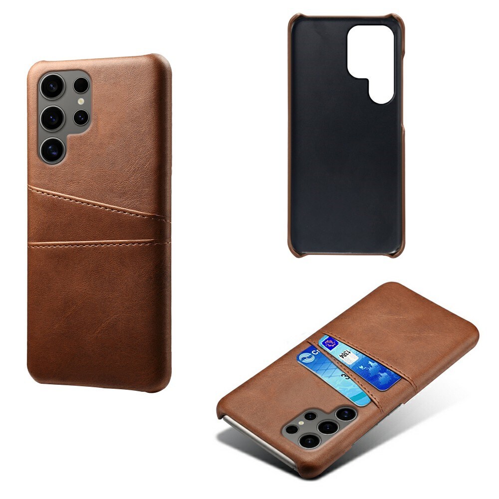 Samsung Galaxy S25 Ultra Smart cover med 2 kortholdere, Brun