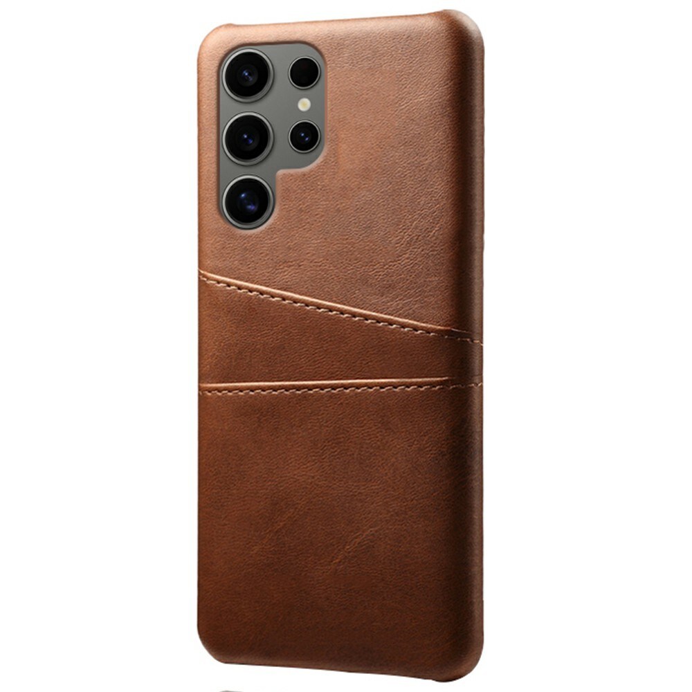 Samsung Galaxy S25 Ultra Smart cover med 2 kortholdere, Brun