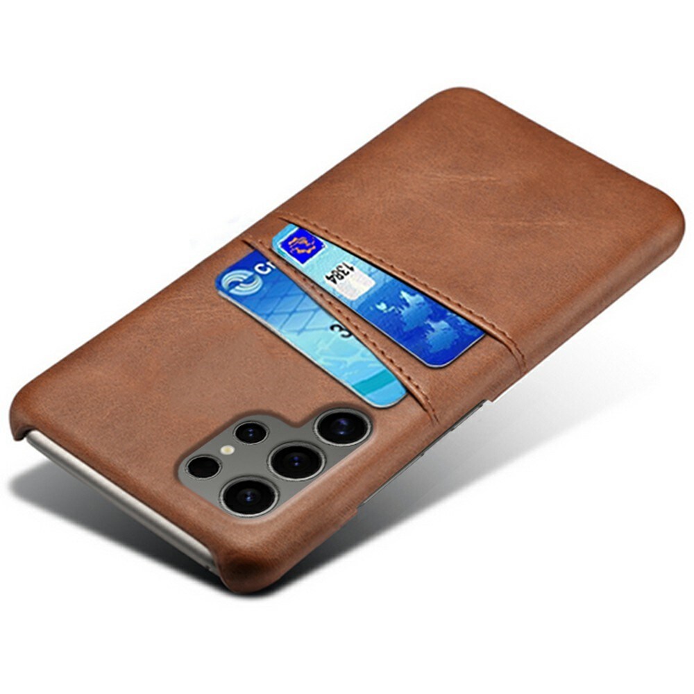 Samsung Galaxy S25 Ultra Smart cover med 2 kortholdere, Brun