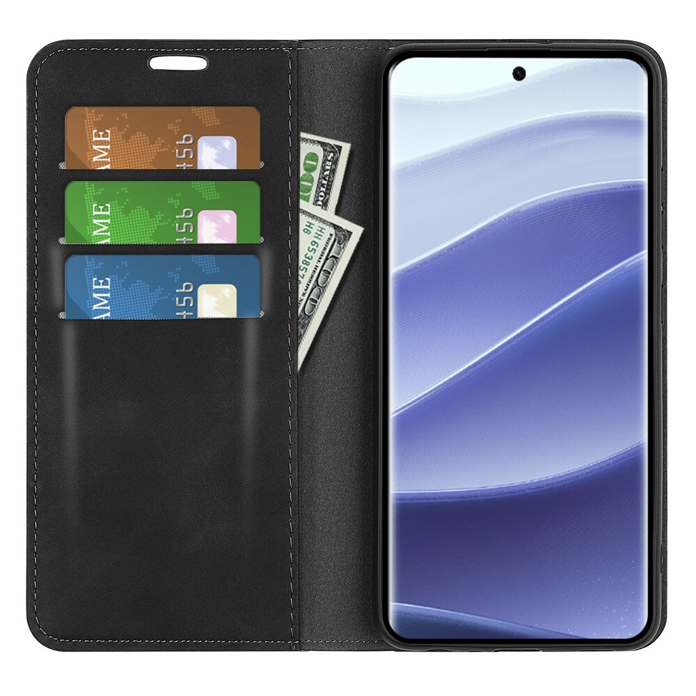 Xiaomi Redmi Note 14 Pro Slankt etui med kortholder, Sort