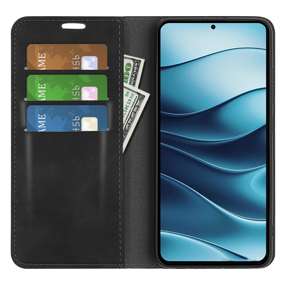 Xiaomi Redmi Note 14 5G Slankt etui med kortholder, Sort