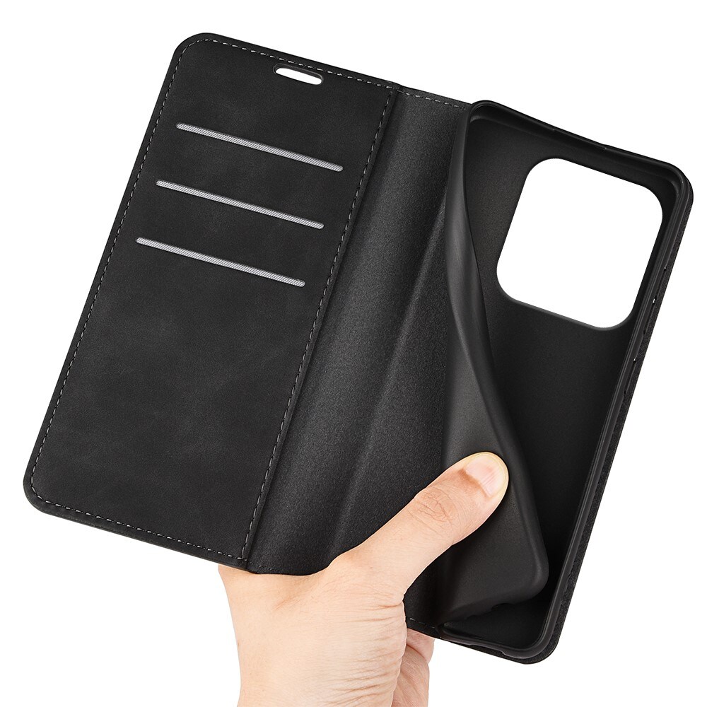 Xiaomi Redmi Note 14 5G Slankt etui med kortholder, Sort