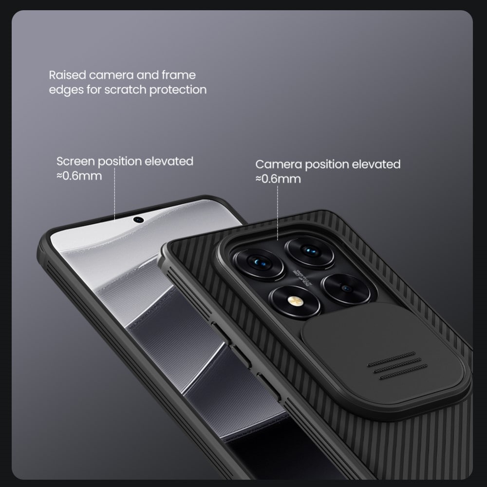 Xiaomi Redmi Note 14 Pro Cover med kamerabeskyttelse - CamShield, Sort